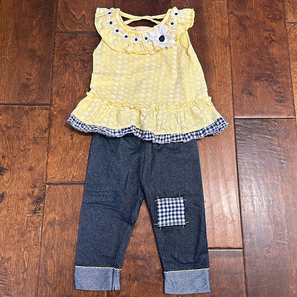 Little Lass Toddler Girls Floral Capris Matching Set - Picture 1 of 9
